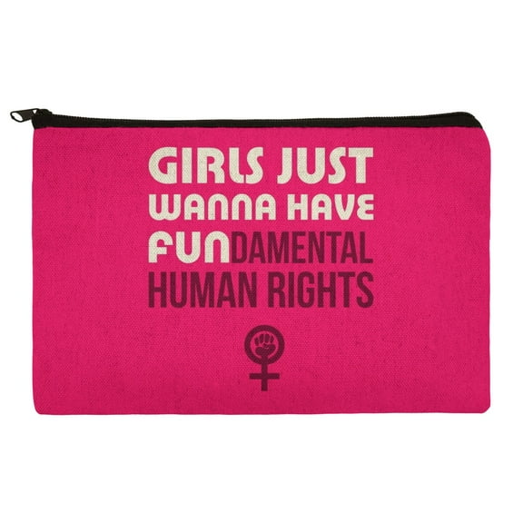 Girls Just Wanna Have Fundamental Rights Makeup Cosmetic Bag Organizer Pouch