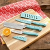 The Pioneer Woman Cowboy Rustic 4-Piece Turquoise Cutlery Set with Cutting Board