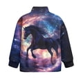 thumbnail image 5 of Uorisanigo Girls Half Zip Collar Sweatshirts Fall Trendy Galaxy Western Horse Long Sleeve Pullover Crop Tops Oversized Kids Quarter-Zip Pullover Jacket Drop Shoulder Jacket Outerwear, 5 of 7