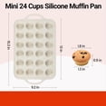 thumbnail image 4 of Paquete de 2 Moldes para Mini Muffins, Reforzado, Moldes para Mini Cupcakes, 24 Tazas, Moldes de Silicona para Mini Muffins Antiadherentes con Asa, 4 of 5