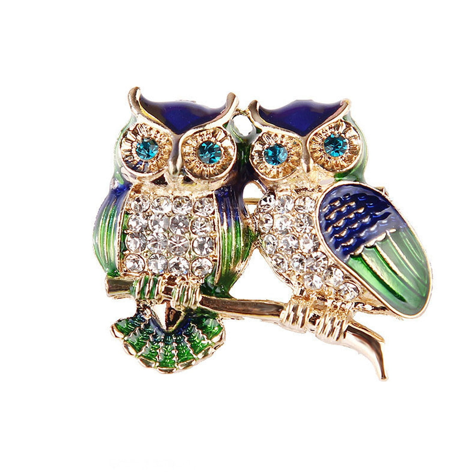 Creative Brooch Pin Brooch Animal brooch set with diamond birds clothing brooch 2-piece Badge Pin Lapel Pin Color : B
