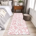 thumbnail image 4 of 2'x6' Rug Runners for Hallways Kitchen, Coral Red Flower Non Slip Entryway Beside Floor Carpet Runner, Vintage Farmhouse Boho Leaf Spring Washable Laundry Room Bedroom Throw Rugs Mat for Family Pet, 4 of 8