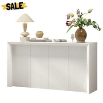 GZXS Modern Minimalist Console Table with Wavy Texture | 59.7" Acacia Wood Veneer Entryway Table for Living Room, Hallway, Foyer (Beige)