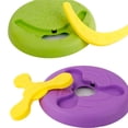 thumbnail image 4 of Disco Volador De Silicona Para Mascotas, Redondo, Resistente A Mordeduras, Multifuncional, Con Dardo Desmontable, Juguete Interactivo Para Perros, Interior Y Exterior, Morado Speravity PT001558-01, 4 of 6