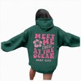 thumbnail image 4 of Towmus Womens Sweatshirt Graphic Hoodies Letter Print Casual Long Sleeve Drawstring Pullover Tops with Pocket, 4 of 7