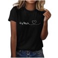 thumbnail image 1 of Fiudx Tops para Mujer Camiseta de Manga Corta con Cuello Redondo y Estampado Retro para Mujer, 1 of 4