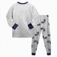 thumbnail image 5 of TOWED22 Little Boys Pajamas 2Pcs Long Sleeve Crewneck Top and Elastic Waist Pants Cotton Print Sleepwear Pjs Toddlers 6-12 Months 12-24 Months 2t 3t 4t 5t 6t 7t 8t 9t Children,Grey,5-6 Y, 5 of 9