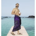 thumbnail image 4 of HAPPY BAY Men's Standard Vacation Dashiki Sarong Full Pareo Beach Wrap One Size Purple, Paisley Summer Vacation Aloha, 4 of 5
