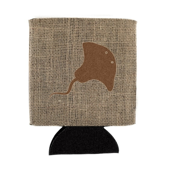 Stingray Burlap and Brown Can or Bottle Beverage Insulator Hugger