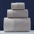 thumbnail image 1 of Xiao Hua Juego de toallas de baño de 3 piezas, de algodón peinado, absorbentes, suaves, de lujo, color gris., 1 of 2