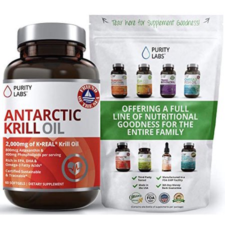 Antarctic Krill Oil Supplement. 2,000mg of Krill Oil and 800mcg Astaxanthin. 60 Softgels