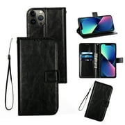 [Walmart Limited Sale] iPhone 13 Pro Max Wallet Case, iPhone 13 Pro Max Case, iPhone 13 Pro Max Leather Case Wallet with Card Slots Kickstand Magnetic Closure, iPhone 13 Pro Max Cover (Black)