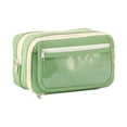 thumbnail image 2 of Estuche para lápices, bolsa para guardar artículos de tocador, organizador de papelería de oficina, bolsa para cosméticos Verde, 2 of 9