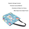 thumbnail image 3 of FORMRS Womens Canvas Tote Bag with Zipper Inner Pocket Shoulder Handbag, Easter Bunny Pattern, 3 of 7