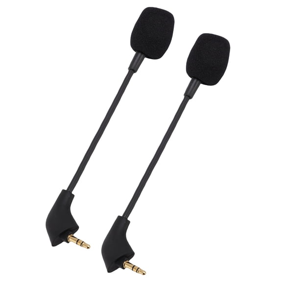 Replacement Mic Fit for  Cloud Cloud II Cloud Core Headphone, Clear Sound 2PCS Noise Cancelling 3.5mm Replacement Game Mic  for Gaming Headset