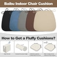 thumbnail image 7 of Baibu Chair Cushions for Kitchen Chairs 2" Thick Dining Chair Pads with Ties 17" x 16" Set of 4, Beige, 7 of 7