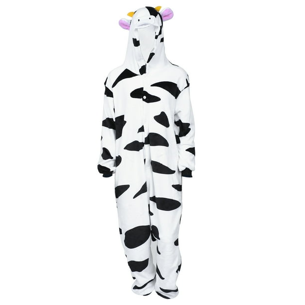 Pijama de dibujos animados de 1 pieza, adorable mono de franela con diseño de animalitos, ideal para otoño e invierno.