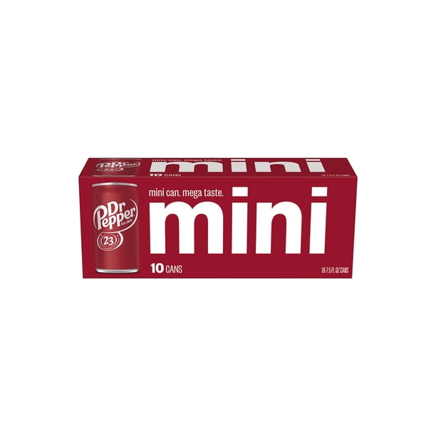 Dr Pepper Soda Pop, 7.5 fl oz, 10 Pack Cans, Original Flavor