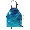 thumbnail image 1 of Starry Night Apron Night Sky with Full Moon Astronomy Theme Dots Stripes Swirls Pattern, Unisex Kitchen Bib Apron with Adjustable Neck for Cooking Baking Gardening, Blue Navy Blue White, by Ambesonne, 1 of 3