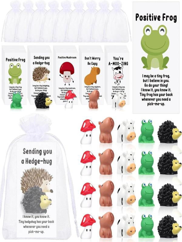 Bulk Christmas Employee Gift Set: Capybara Pins, Xmas Cards & Organza Bags - 50 Capybara Christmas, 5 Hd Digital Images, Cute Winter  main image 3