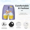 thumbnail image 6 of Picia Corgi Washing in Bathtub pattern Mens Swim Trunks with Compression Liner Stretch Beach Shorts Quick Dry with Zipper Pockets No-Chafing Board Shorts-XX-Large, 6 of 9