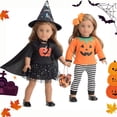 thumbnail image 2 of Set de disfraces Sweet Dolly Halloween Pumpkin Witch para muñecas de 18 pulgadas, 2 of 5