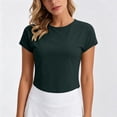 thumbnail image 4 of Purcolt Womens Crop Athletic Tops Lightweight Casual Crewneck Short Sleeve Cross Cut Out Back Shirts Comfort Loose Fit Sport Tee Shirt for Workout Running Gym, 4 of 6