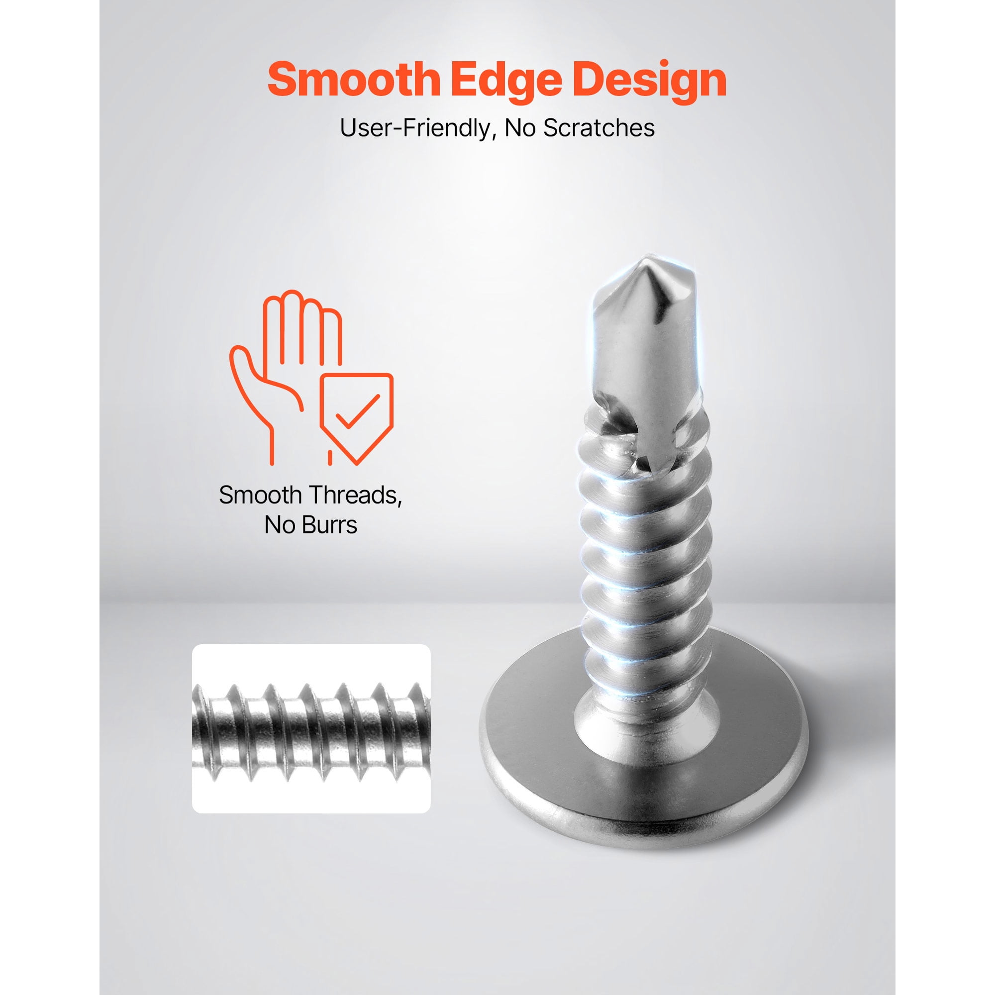 KFFKFF 420 PCS Self-Drilling Screws, Stainless Steel #8 #10 Assortment Kit for Metal and Wood, Phillips Truss Head & Hex Head Self-Tapping Screws, Lengths from 1/2 Inch to 2 Inch, Silver