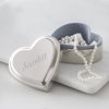 Personalized Keepsake Heart Box in Silver