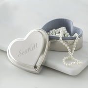 Personalized Keepsake Heart Box in Silver