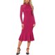 thumbnail image 1 of INSPIRE CHIC Vestido de Mujer Cuerpo Sirena Bodycon Cuello Mock Malla Transparente de Manga Larga S Rojo Rosa, 1 of 6