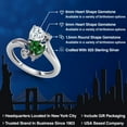 thumbnail image 2 of Gem Stone King 925 Sterling Silver White Moissanite Green Nano Emerald and White Lab Grown Diamond Ring for Women (1.53 Cttw, Heart Shape 6MM, Gemstone Birthstone, Size 8), 2 of 6