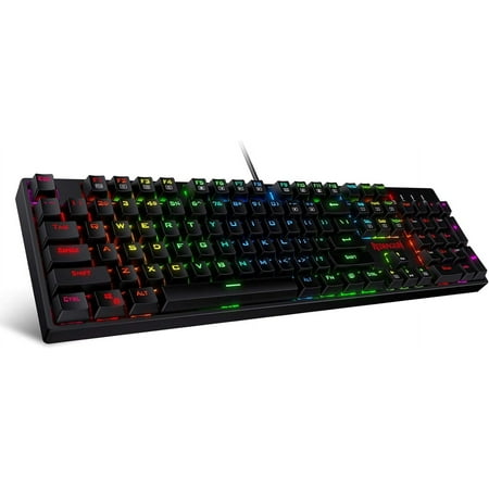 K582 RGB Mechanical Gaming Keyboard, 100% 104 Keys Standard Layout Gaming Keyboard with Double-Shot ABS Keycaps, Dynamic 16.8M RGB Backlit & Linear Red Switch, Redefine Software Supported