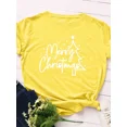 thumbnail image 1 of Camiseta con estampado de árbol de Navidad para Mujer, blusa holgada de manga corta con cuello redondo para Mujer, ropa para Mujer, 1 of 5