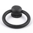 thumbnail image 6 of Renovators Supply Manufacturing Black Wrought Iron Mission Ring Cabinet Pulls 2" Antique Drop Style Swing Handles Drawer Pulls Rust Resistant Powder Coated Dresser Handles with Hardware Pack of 20, 6 of 8