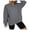 Grey_1, variant on Godom Womens Long Sleeve Tops Oversized Sweatshirts Waffle Knit Crew Neck Fashion Side Slits Casual Pullover