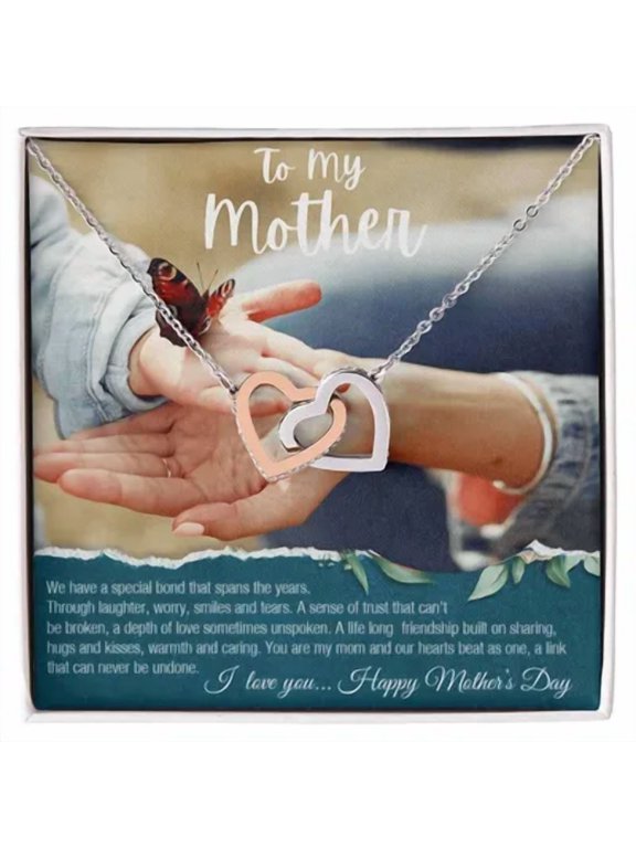 To My Mother S, A Loving Keepsake From Mom, Perfect For Birthdays And Memorable Milestones., Multi Interlocking Heart Necklace