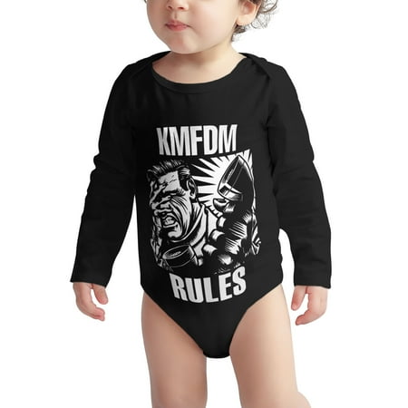 

KMFDM Baby onesie RULES(10) Baby Boy Girl Long Sleeve Bodysuit Snap Closure Black 18 Months
