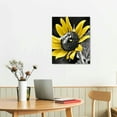 thumbnail image 3 of Acheng Sunflower Wall Art Painting Decor- Yellow Floral Flower Canvas Picture Black and White Posters Prints Nature Bee Rustic Farmhouse Artwork Living Room Bathroom Kitchen Decoration 12x16 in, 3 of 5