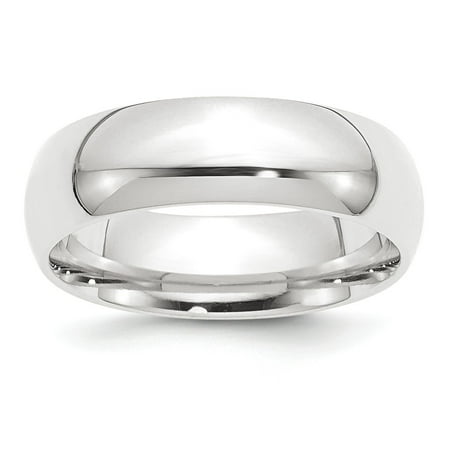 - Platinum 8mm Half-Round Comfort Fit Lightweight Band