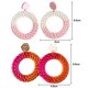 thumbnail image 2 of Pendientes de rafia Laklulu Joyas para mujer, pendientes de aro trenzados con hierba tropical de verano únicos hechos a mano de Bohemia, 2 of 5