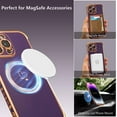thumbnail image 5 of Magnetic Case for iPhone 14 Pro Case 6.1 inch Compatible with MagSafe Cute Plating Love Hearts Pattern Case with Camera Protection,Soft Shockproof TPU Bumper Cover for Women Girls,Dark Violet, 5 of 13
