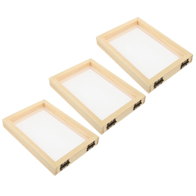 FUTUREORYY 3Pcs Paper Making Frame Wooden Paper Frame Child Friendly Environmental Awareness Craft Creation
