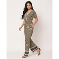 thumbnail image 3 of Moomaya Short Sleeve Full Leg Printed Rayon Jumpsuit - Women's Stylish Jumpsuit, 3 of 9