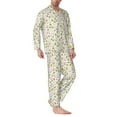 thumbnail image 2 of Salouo Cute Rabbit Print Button-Front Long Sleeve Pajama Set for Men, Soft 2Pjs Men's Long Sleeve Sleepwear-Small, 2 of 7