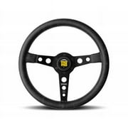 Momo Automotive Accessories PRH35BK2B Prototipo Heritage Steering Wheel - 350 mm - Black Leather - Black Spokes