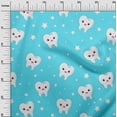 thumbnail image 3 of oneOone Cotton Cambric Aqua Blue Fabric Teeth Diy Clothing Quilting Fabric Print Fabric By Yard 56 Inch Wide, 3 of 5