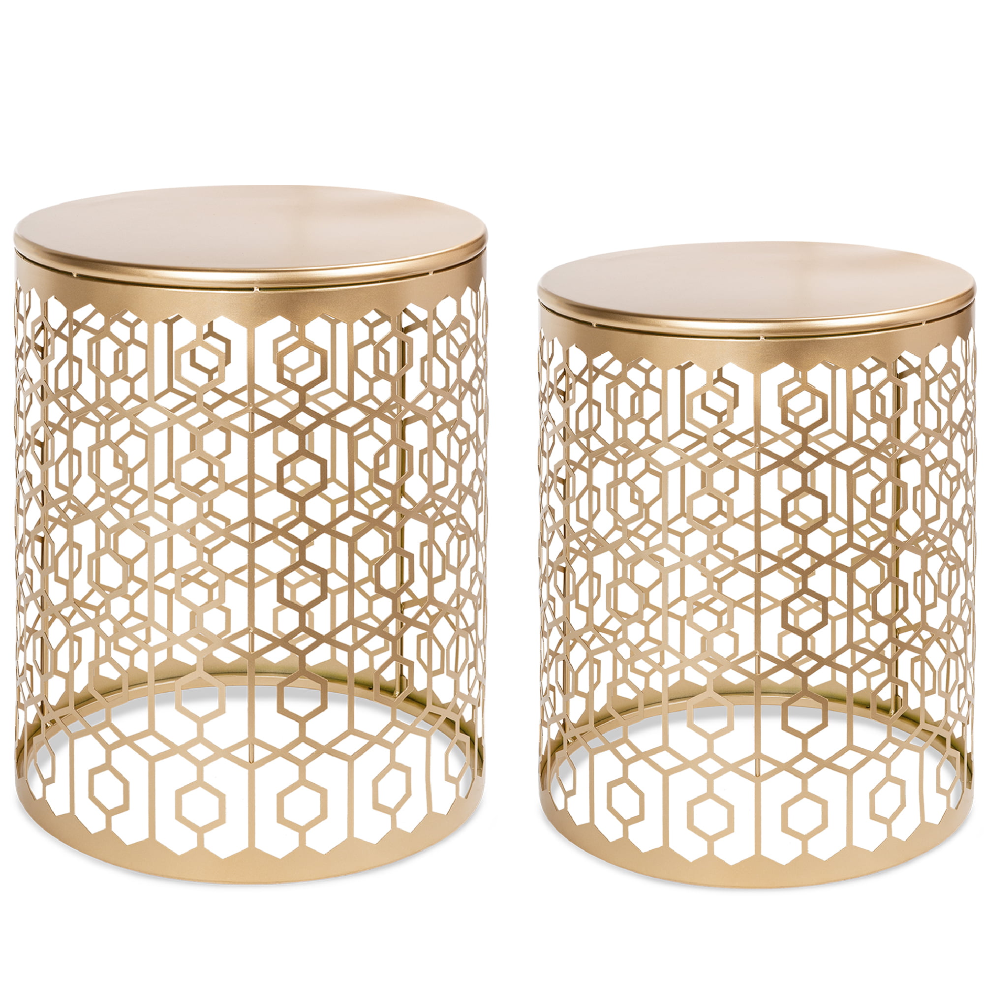 Best Choice Products Set of 2 Decorative Nesting Round Patterned Accent ...