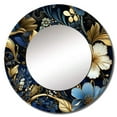 thumbnail image 2 of Designart "Nouveau Vines Of Cobalt Blue V" Floral Rund Mirror For Wall Decor - Large Blue Round Print Mirror - Round Cottage Mirror - Wall Mounted Round Large Mirror - 29" x 29", 2 of 6