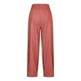 thumbnail image 4 of Lixiuxyad Comfy Casual Pants Women Linen Boho Pants Baggy Harem Pants Summer Loose Wide Leg Trousers High Waisted Beach Vacation Pants With Pocket Red, 4 of 4